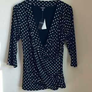 LAUREN RALPH LAUREN | Plus Faux Wrap Jersey Top